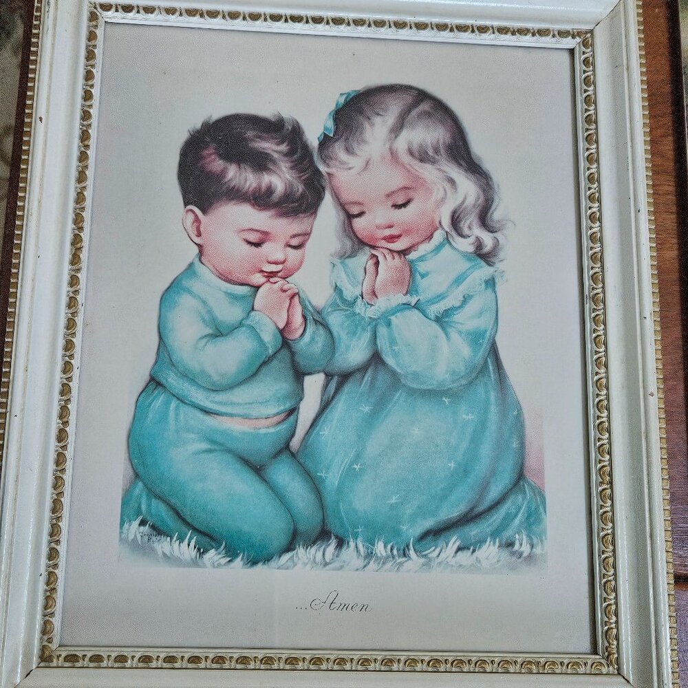 rare find vintage charlot byj framed vintage print 1940 retro nursery wall art